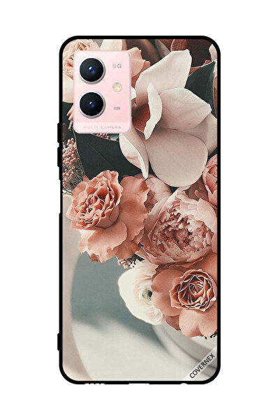 Covernex غطاء حماية لهاتف فيفو Y33s 5G بنقشة زهور الخوخ