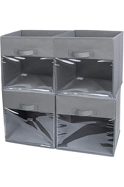 COOYA storage boxes, double handle non-woven fabric boxes, 6-piece set