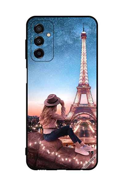 Covernex غطاء حماية لهاتف سامسونج جالاكسي F23 - فتاة قبعة بنية وبرج إيفيل