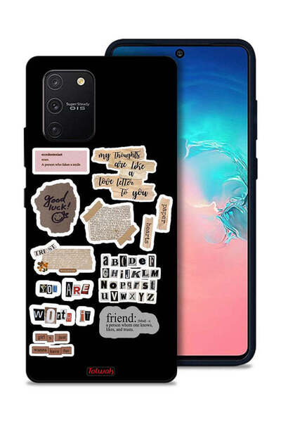 Tolwak غطاء حماية لهاتف سامسونج جالكسي S10 لايت مع ملصقات عبارات الحظ السعيد