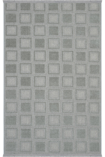 Cool Halı Alvin 9801 Gri Halı Dama Desenli Kabartmalı Makine Dokuması Yumuşak...