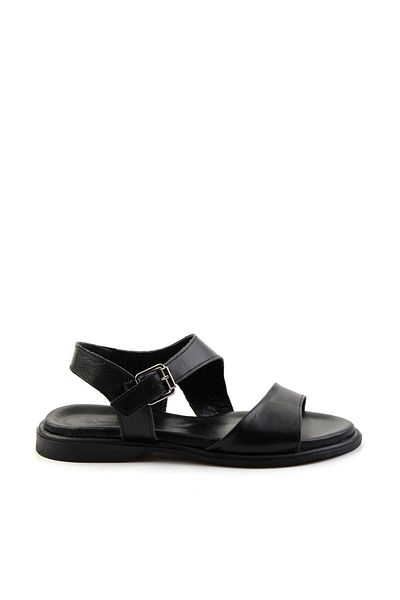 Bambi Black Leather Women's Sandals K05331120603