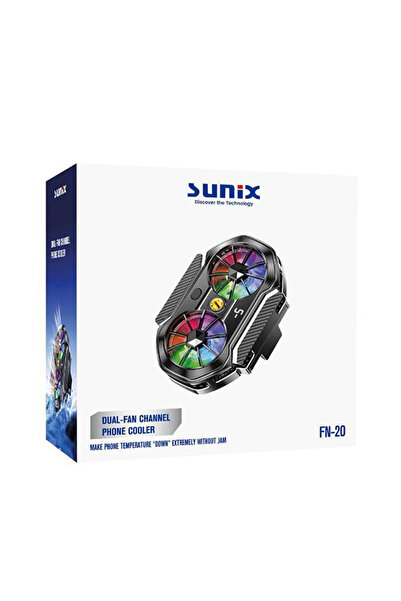 Sunix FN-20 Çift Fanlı RGB Telefon Soğutucu - Yüksek Performans, Sessiz Çalışma
