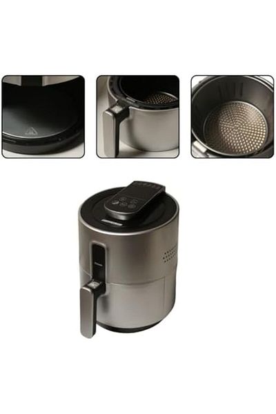 ALSAIF Air Fryer - 2.6 Liters - 1300 Watts | Hot Air Fryer with Adjustable Temperature (80-200°C) - Silver