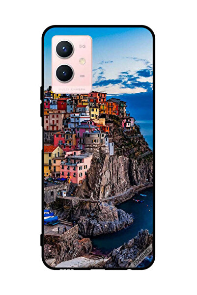 Covernex غطاء حماية لهاتف فيفو Y33s 5G - منازل ملونة على البحر