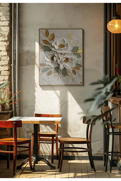 alphobitasarım Yağlı boya kabartma görünümlü çiçek tablosu