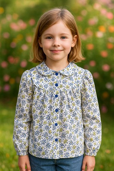 Hilal Akıncı Kids Cămașă cu mânecă lungă florală pentru fete