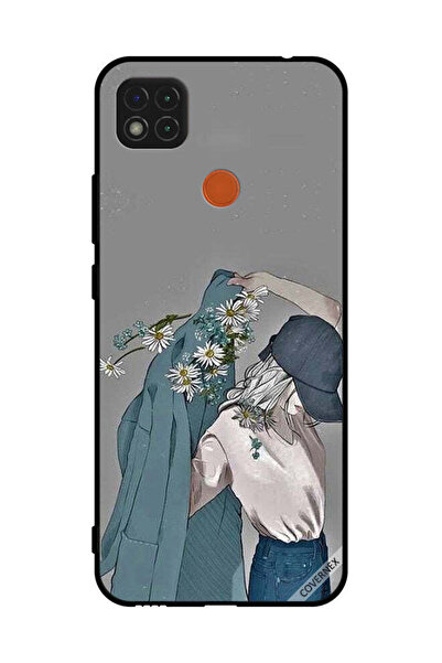 Covernex غطاء حماية لهاتف شاومي ريدمي 10A، فتاة ترتدي معطفًا مزهرًا