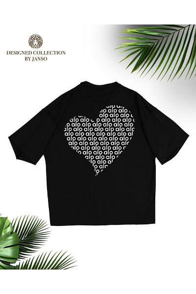 JANSO GROUP -Women Cotton Printed White Heart Short Sleeve Tshirt Oversize Big Size
