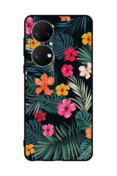 Covernex غطاء حماية لهاتف هواوي P50e متعدد الألوان زهور وريش