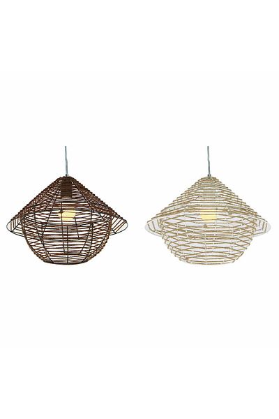 DKR HOME DECOR Ceiling Light, DKD Home Decor, 50 W, white brown black, 38 x 38 x 27 cm