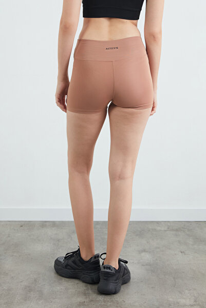 Fulla Moda Active Text Printed Diver Fabric Biker Leggings