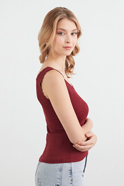 Fulla Moda Wrapped Fabric Lace Strap Bodysuit