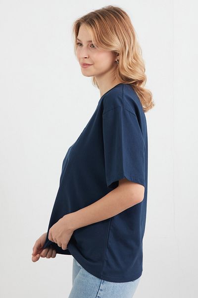 Fulla Moda Oversize T-Shirt with Text and Ribbon Embroidery