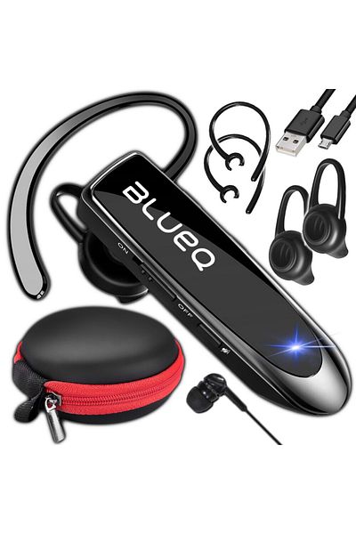 NewEvo Wireless Bluetooth Headphones, Bluetooth 5.0, With Case, Dual External Sound Reduction