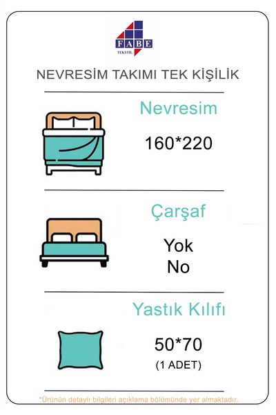 Fabeteks Buket Delux %80 Pamuk Tek Kişilik Nevresim Takımı (Çarşafsız)