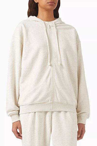 12storeez Relaxed Fit French Terry Hooded Sweatshirt with Front Zip and Comfo...