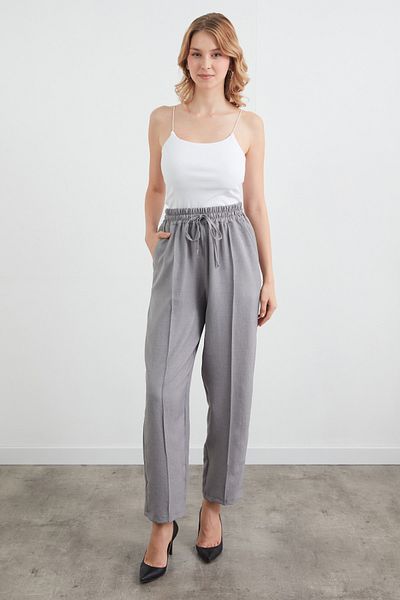 Fulla Moda Linen Shalwar Trousers with Tie Waist