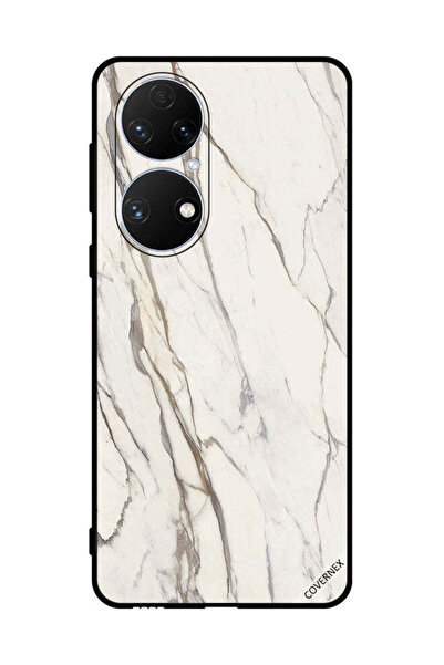 Covernex غطاء حماية لهاتف هواوي P50e بنمط رخامي متشقق كلاسيكي