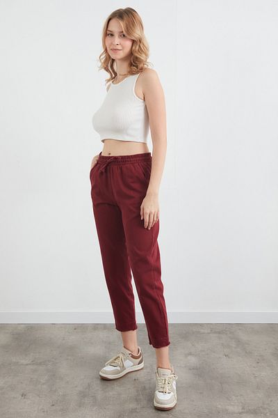 Fulla Moda High Waist Elastic Waist Trousers