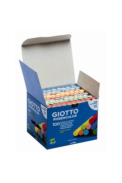 Giotto Colored Chalk, Giotto Robercolor, Dust-Resistant, 100 Pieces