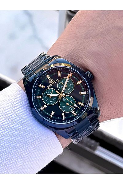 Bigotti Exclusive Boxed Engagement and Groom Watch 2 Years Warranty Inner Functions Active Men's Wristwatch Xb05