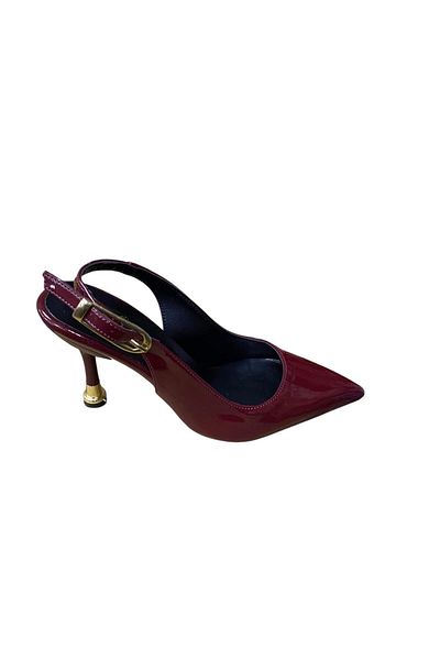 güven kundura Women's Open Back Metal Heel Stiletto