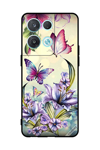 Covernex غطاء حماية لهاتف Oppo Reno8 Pro برسومات زهور وفراشات جميلة