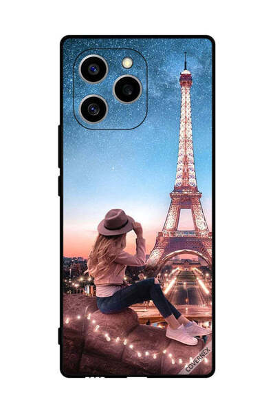 Covernex غطاء حماية لهاتف Honor 60 SE مع صورة فتاة القبعة وبرج إيفل
