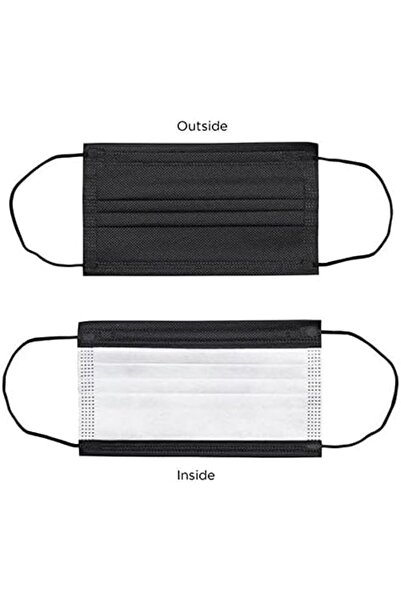 Yuwell Medone Plus 50pcs Individually Wrapped Adult's Disposable Face Masks 3 Layer (BLACK/WHITE)