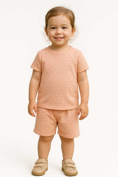 aden kids Girls Multicool Summer Bottom Top Short Sleeve Pajamas Set