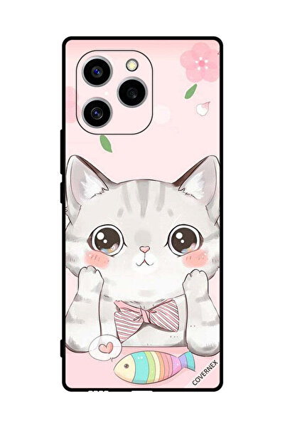 Covernex غطاء حماية لهاتف Honor 60 SE بتصميم قطة وسمكة