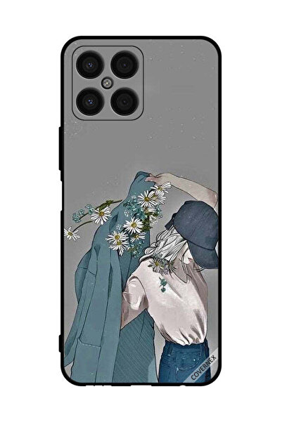 Covernex غطاء حماية لهاتف Honor X8 بقبعة فتاة ترتدي معطفًا مزهرًا