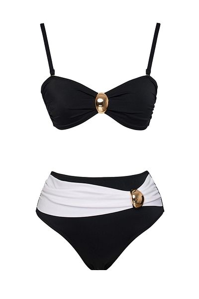 SAILOR moda Στράπλες Σχεδιασμένο Σετ Μπικίνι με Αξεσουάρ