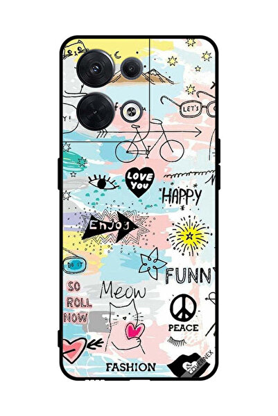 Covernex غطاء حماية لهاتف Oppo Reno8 Doodle Meow Enjoy