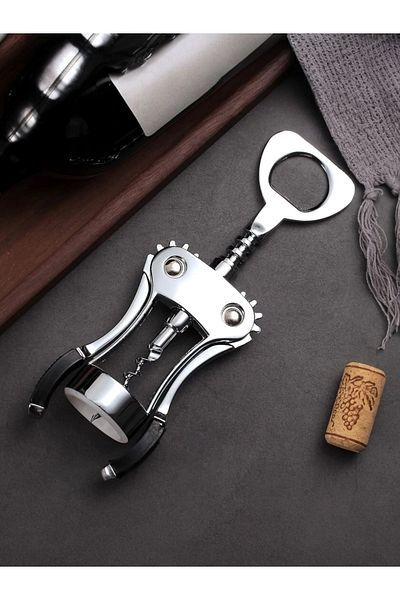 Yenigeldi Stainless Steel, Winged Corkscrew and Bottle Opener – 2 in 1
