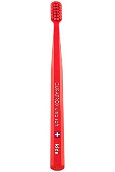 Curaprox Kids Ultra-Soft Toothbrush, Red | Gentle Oral Care for Children’s Sensitive Gums | 5,500