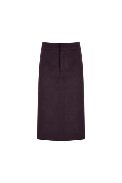 Beauty Omelette Bordo Midi Yünlü Etek