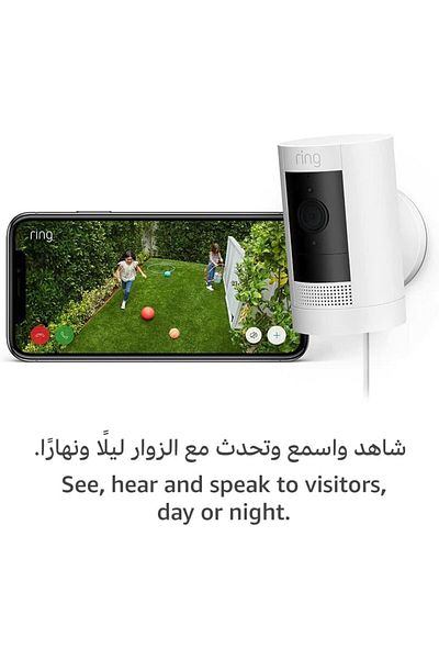 Ring Outdoor Camera Plug-In (Stick Up Cam) | HD outdoor Security Camera with 1080p video, Two-Way Ta