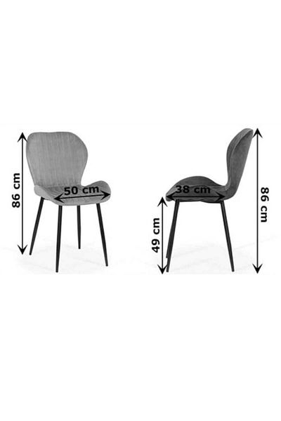 ARTA DOOR Set 4 Scaune Tapitate Opal Pentru Dining Și Bucătărie, Picioare Metalice