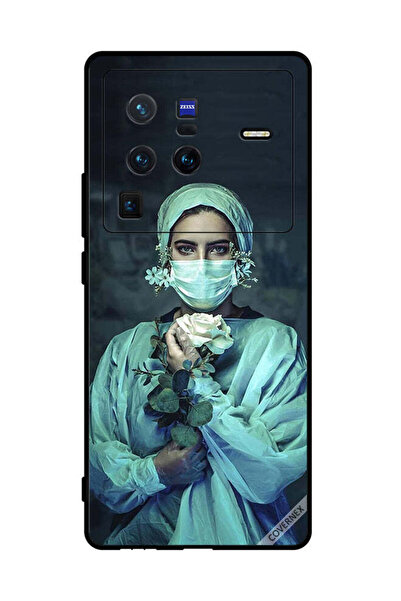 Covernex غطاء حماية لهاتف فيفو X80 برو ممرضة تحمل زهرة