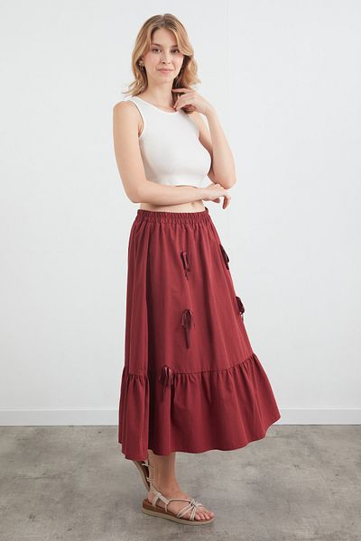 Fulla Moda Fusta cu panglică elastică în talie