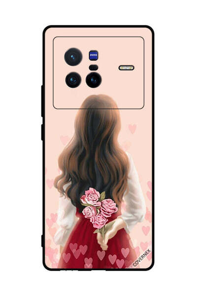 Covernex غطاء حماية لهاتف فيفو X80 - فتاة تخفي الزهور