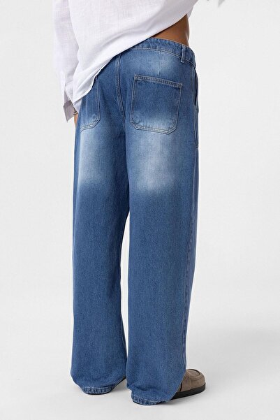 VAMOSCLO Pocket Detailed Baggy Fit Jean Blue