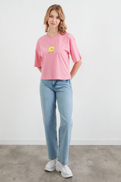 Fulla Moda Chick Printed Short Sleeve T-Shirt