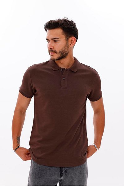 yakamor Men's Polo Neck Doubleface Tshirt