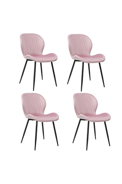 ARTA DOOR Set 4 Scaune Tapitate Opal Pentru Dining Și Bucătărie, Picioare Metalice