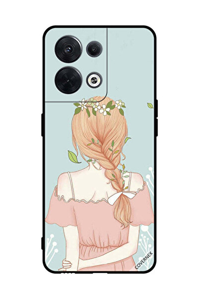 Covernex غطاء حماية لهاتف Oppo Reno8 بفتاة واقفة لطيفة المظهر