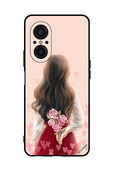 Covernex غطاء حماية لهاتف هواوي نوفا 9 إس إي - فتاة تخفي الزهور