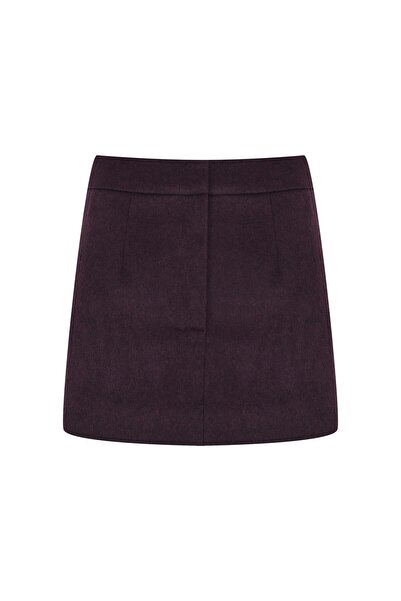 Beauty Omelette Bordo Mini Yünlü Etek